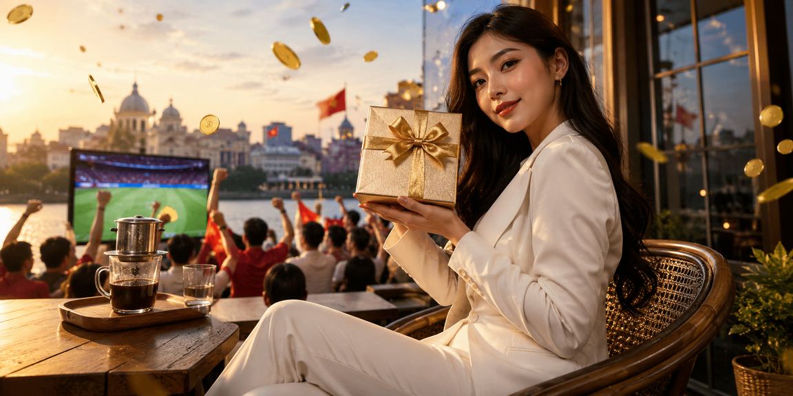 Người dùng thao tác giao dịch tài chính tại quán cà phê Hà Nội