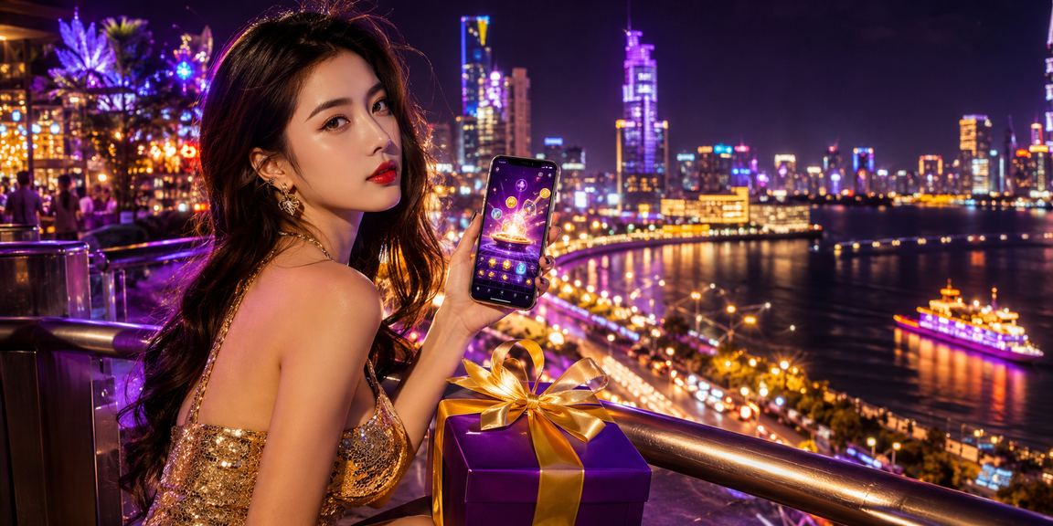 Người chơi trải nghiệm casino di động trên điện thoại giữa phố neon Sài Gòn về đêm